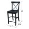 International Concepts X-Back Counter Height Stool, 24" Seat Height, Black S46-6132 - alternate 4